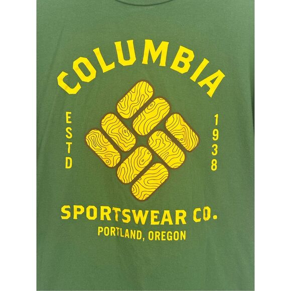Columbia size XL green and yellow t-shirt - Picture 2 of 7